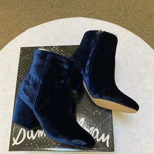 Sam Edelman Navy Velvet Bootie